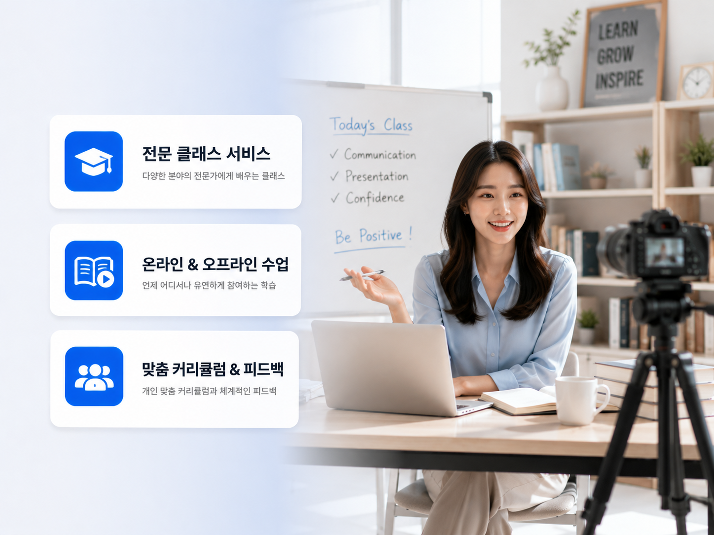 원데이클래스 취미 체험 기업교육과 전문 클래스 서비스를 표현한 모넷 클래스 히어로 이미지